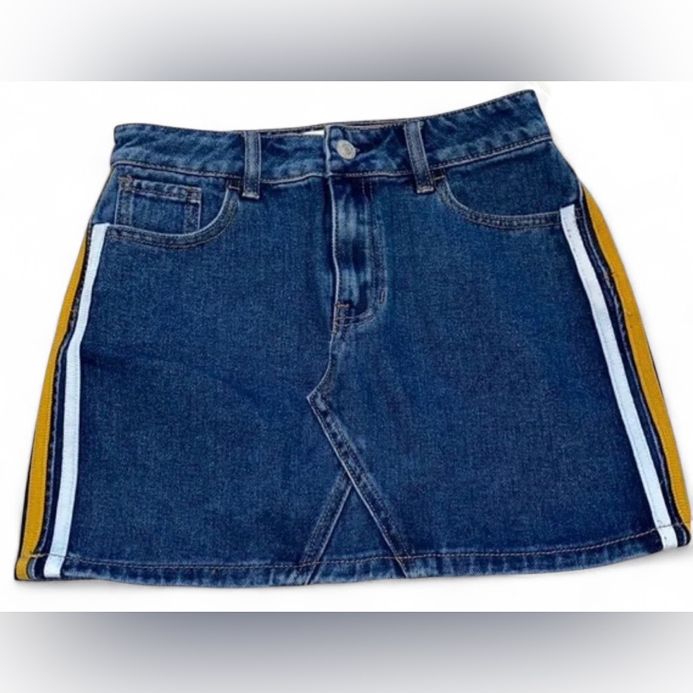 PacSun Denim Mini Skirt with Striped Accents
